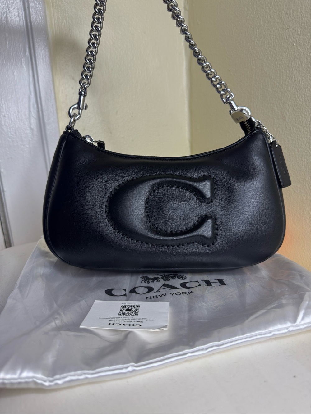Coach Teri Shoulder Bag Signature Quilting with chain strap